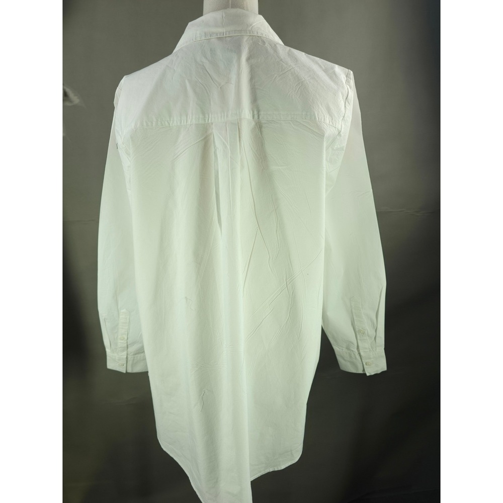 Style & Co Popover Blouse Womens 1X White Long Sleeve Minimalist Clean Girl Chic - Picture 4 of 8